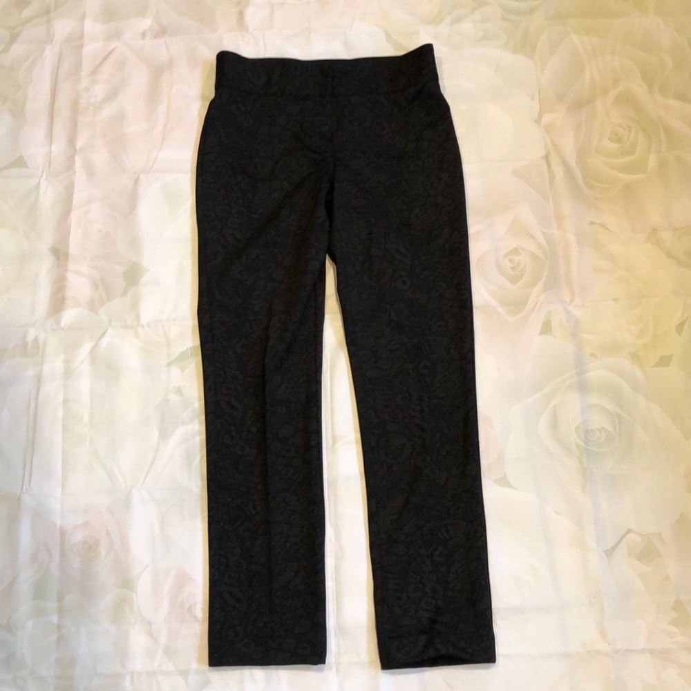 Laura Ashley black on black animal print pant